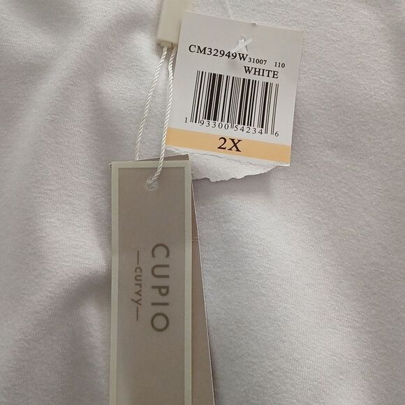 Cupio Curvy white soft stretch 3/4th length blouse top Sz 2X - Picture 8 of 8